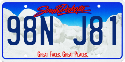 SD license plate 98NJ81