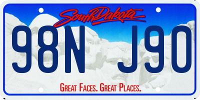 SD license plate 98NJ90