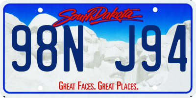 SD license plate 98NJ94