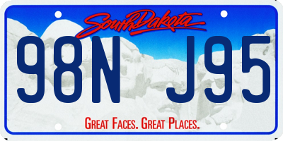 SD license plate 98NJ95