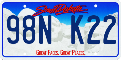 SD license plate 98NK22