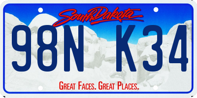 SD license plate 98NK34