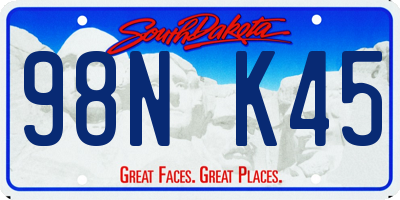 SD license plate 98NK45