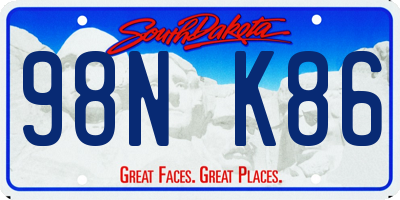 SD license plate 98NK86