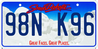SD license plate 98NK96