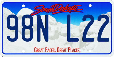 SD license plate 98NL22