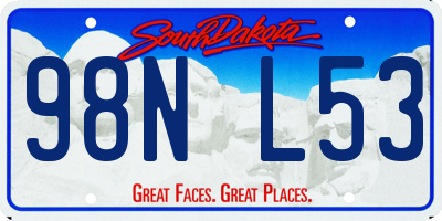SD license plate 98NL53