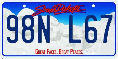 SD license plate 98NL67