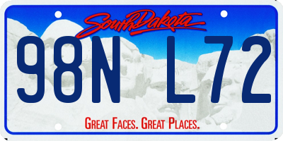 SD license plate 98NL72