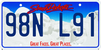 SD license plate 98NL91