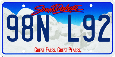 SD license plate 98NL92