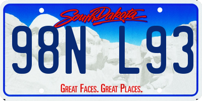SD license plate 98NL93