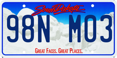 SD license plate 98NM03