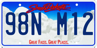 SD license plate 98NM12