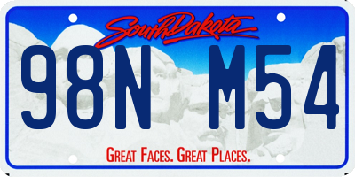 SD license plate 98NM54