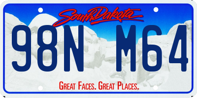 SD license plate 98NM64