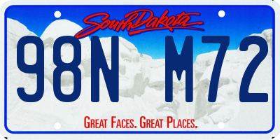 SD license plate 98NM72