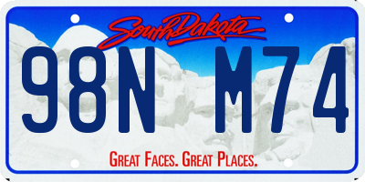 SD license plate 98NM74