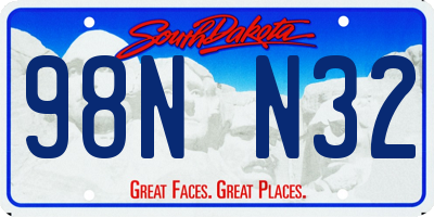 SD license plate 98NN32