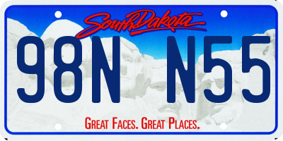 SD license plate 98NN55