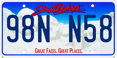 SD license plate 98NN58