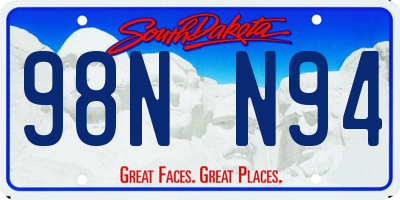 SD license plate 98NN94