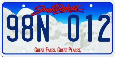 SD license plate 98NO12