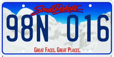 SD license plate 98NO16