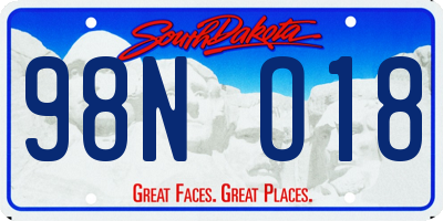 SD license plate 98NO18