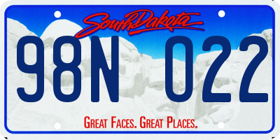 SD license plate 98NO22