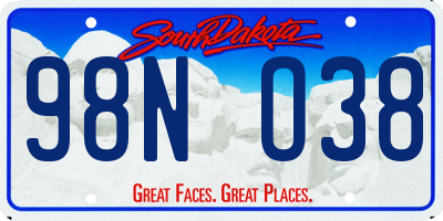 SD license plate 98NO38