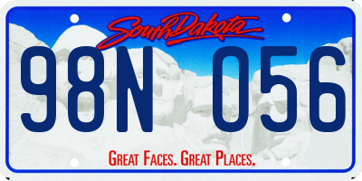 SD license plate 98NO56