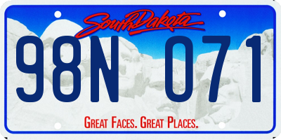 SD license plate 98NO71