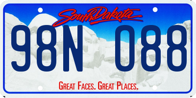 SD license plate 98NO88
