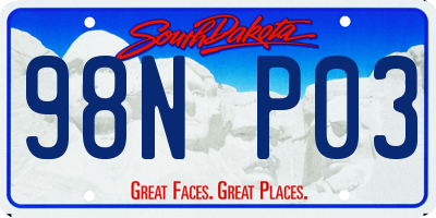 SD license plate 98NP03