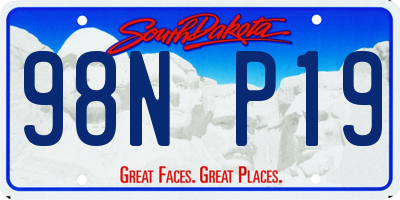 SD license plate 98NP19