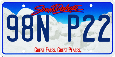 SD license plate 98NP22
