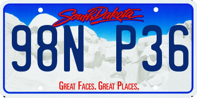 SD license plate 98NP36