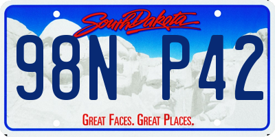 SD license plate 98NP42