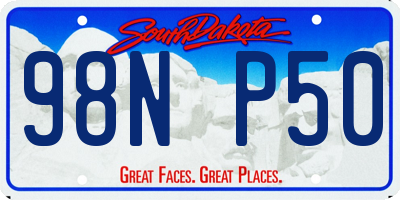 SD license plate 98NP50