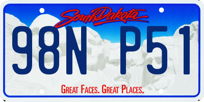 SD license plate 98NP51