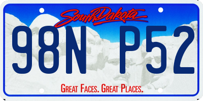 SD license plate 98NP52