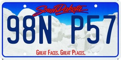 SD license plate 98NP57