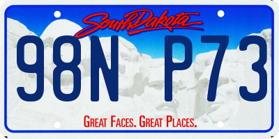 SD license plate 98NP73
