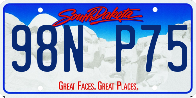 SD license plate 98NP75