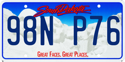 SD license plate 98NP76