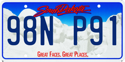 SD license plate 98NP91