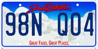 SD license plate 98NQ04