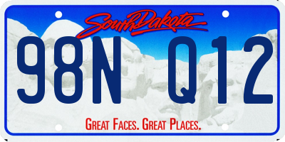 SD license plate 98NQ12