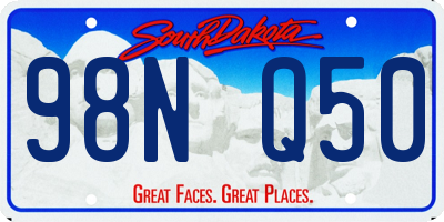 SD license plate 98NQ50